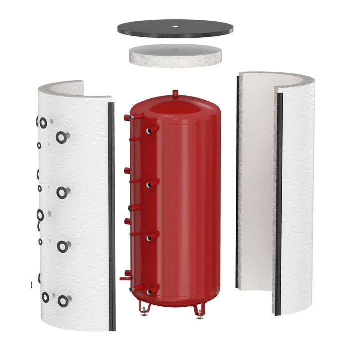 Improved insulation for water heaters and storage vessels