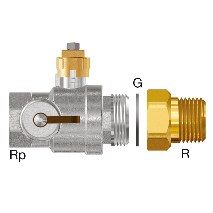 17738 Ball valve DN 32 with adapter